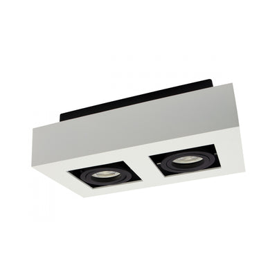 Spectrum LED Mirora GU10 2 fach Deckenleuchte schwarz & weiß schwenkbar IP20 max.35W eckig