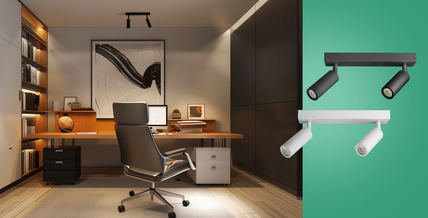 Spectrum LED Deckenleuchte Madara Slim 2x GU10 MR11 schwenkbar IP20 schwarz max. 4W rund