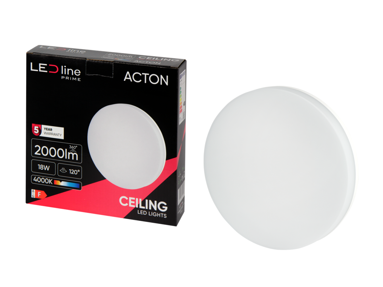Deckenleuchte 18W rund 2000lm IP54 120° IK08 Neutralweiss 4000K