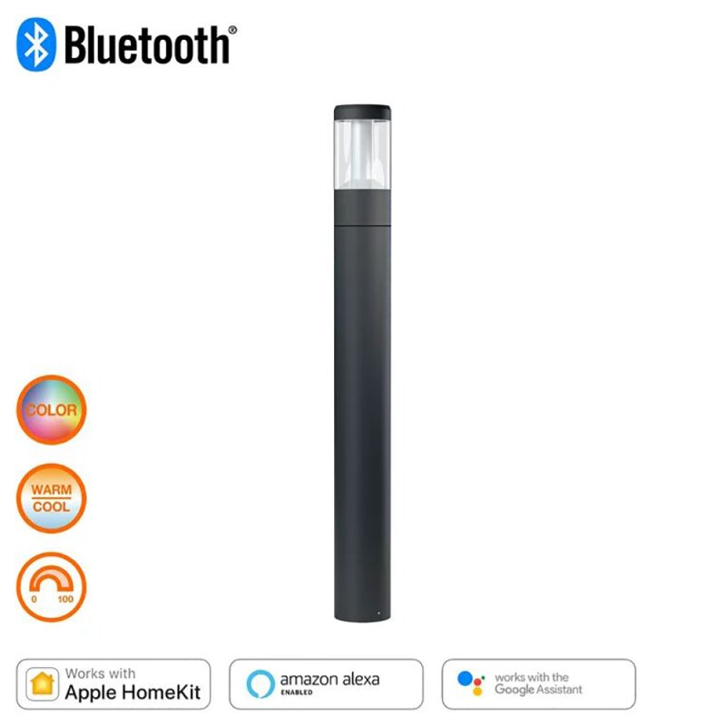 LED Außenstehleuchte Modern Lantern 90cm Multicolor Dunkelgrau 12W 650lm RGBW 2000K-6500K Dimmbar App Google Alexa Bluetooth