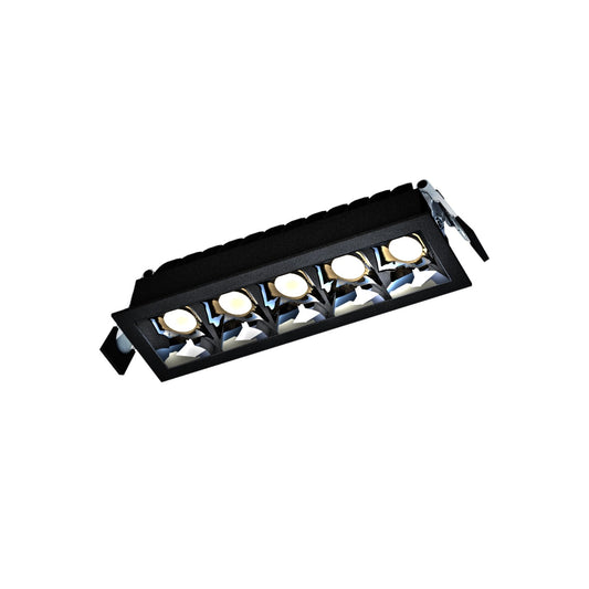 Grid Square L LED Downlight 12W IP20 45x147mm Black 3000K