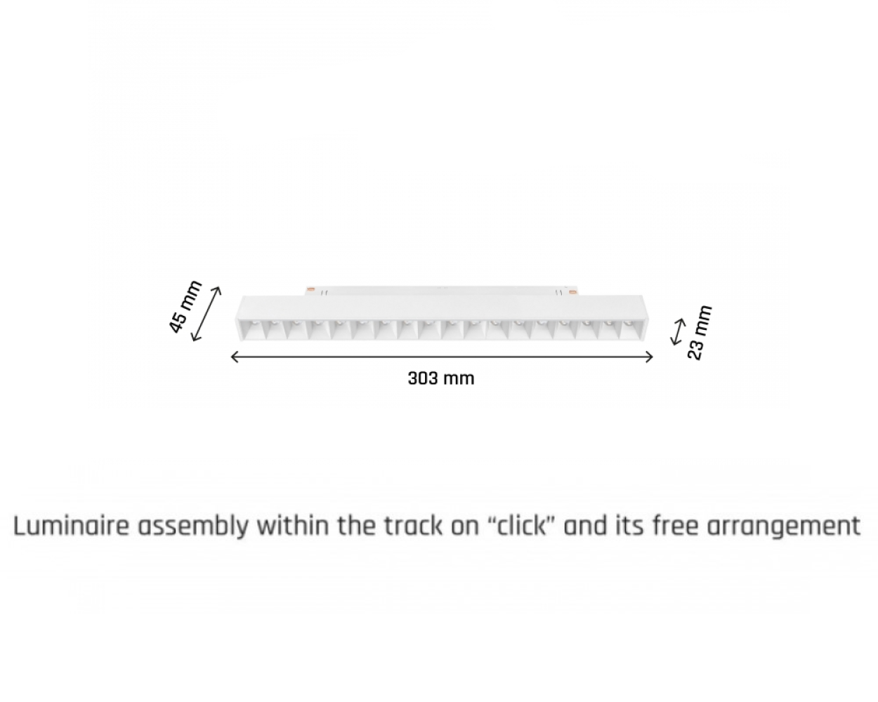 48V CLICK Track System LED Grid S White 12W CCT