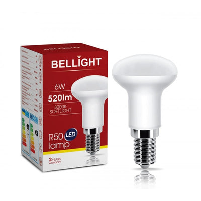 Bellight LED E14 R50 6W = 40W 230V Pilzform 520lm 200° Warmweiß 3000K