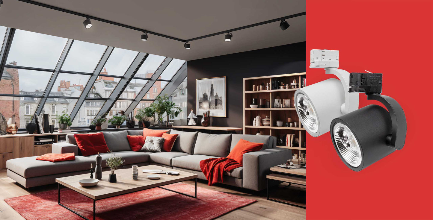 Spectrum LED 3-Phasen Stromschienenstrahler MADARA AR111 GU10 Spot 230V IP20 max. 25W schwarz