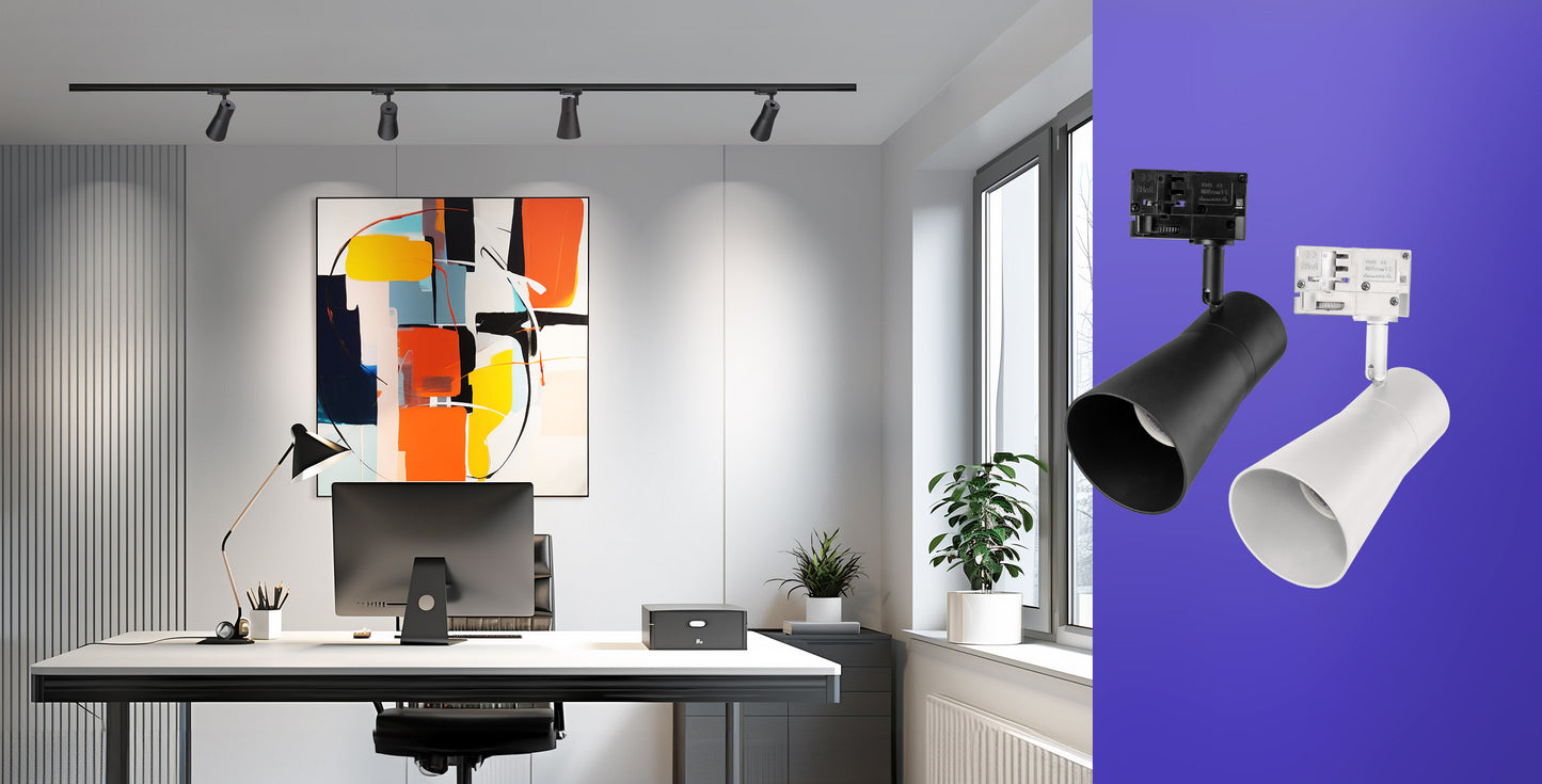 Spectrum LED 3-Phasen Stromschienenstrahler MADARA SCANDI GU10 Spot 230V IP20 max.10W schwarz verstellbar