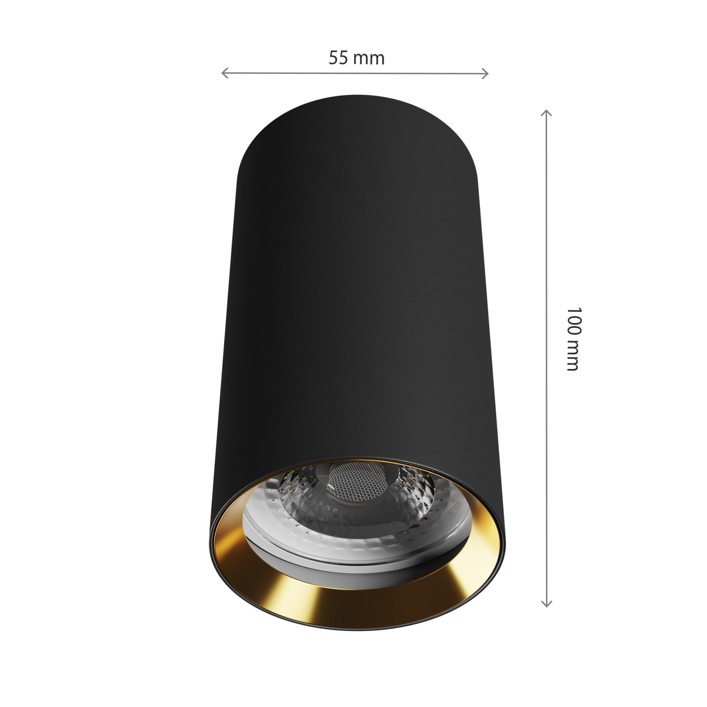 LED Aufbauleuchte CHLOE VARIOSA GU10 IP20 Innenleuchte rund Schwarz & Gold max. 10W