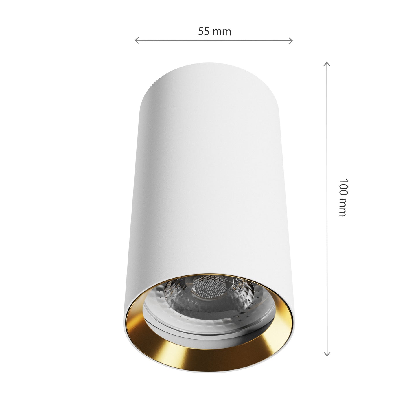 LED Aufbauleuchte SQUALLA VARIOSA GU10 IP20 Innenleuchte rund Weiss & Gold max. 10W