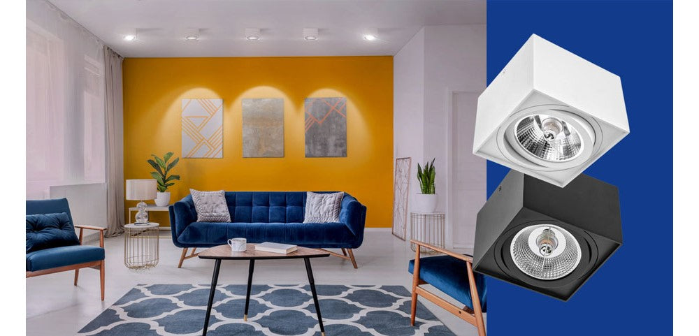 LED Chloe AR111 GU10 schwenkbar schwarz Deckenleuchte IP20 max. 50W eckig