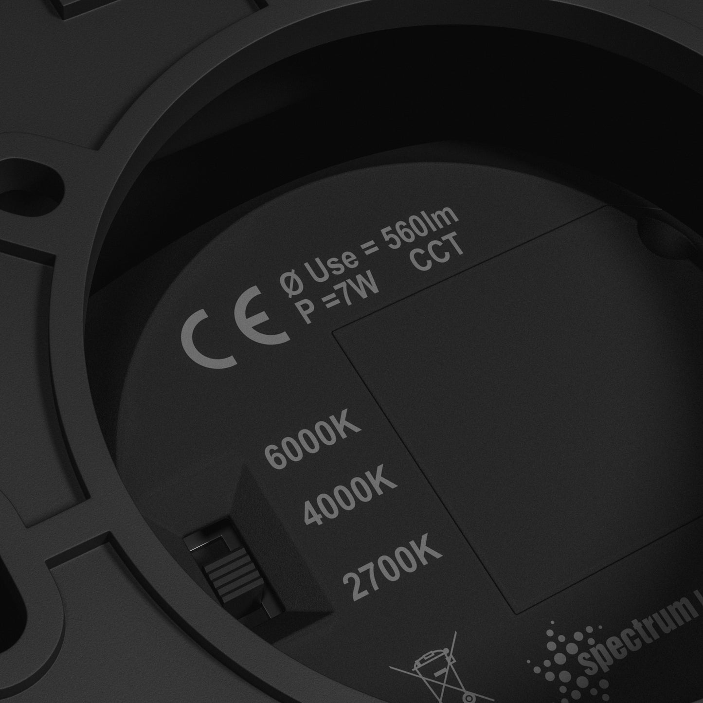 LED Chloe Complete Surface 7W Deckenleuchte 45° 560lm schwarz rund IP20 Aufbau UGR>19 CCT 2700 – 6000K