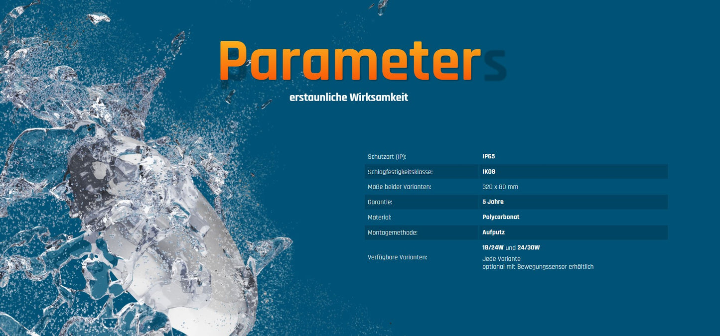 LED Deckenleuchte NYMPHEA CITY PRO 2 18/24W Wandleuchte 3500lm IP65 IK08 CCT 3000-6000K