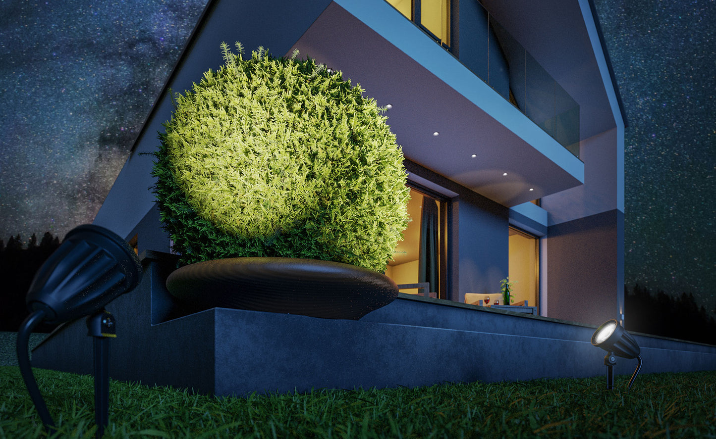 LED FLORI LIGERO Gartenspot mit Erdspiess IP65 Bodenstrahler 6W schwarz 600lm 40° Warmweiss 3000K