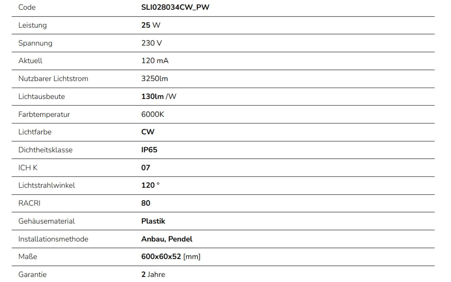 LED LIMEA GO HERMETIC 25W 60cm Feuchtraumleuchte 3250 lm Wannenleuchte IP65 weiss IK07 Kaltweiss 6000K
