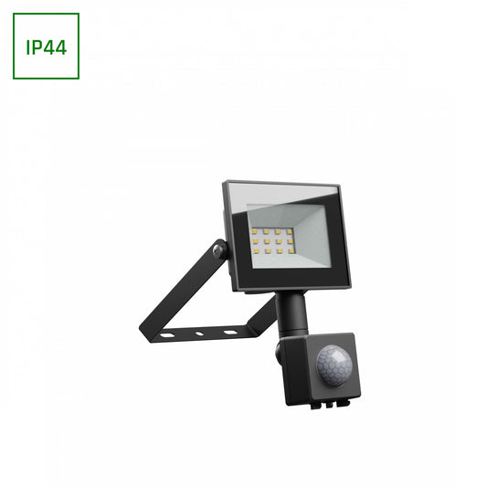 LED NOCTIS LUX 4 Fluter 10W Strahler 750lm schwarz 100° IP44 Neutralweiss 4000K mit Bewegungssensor