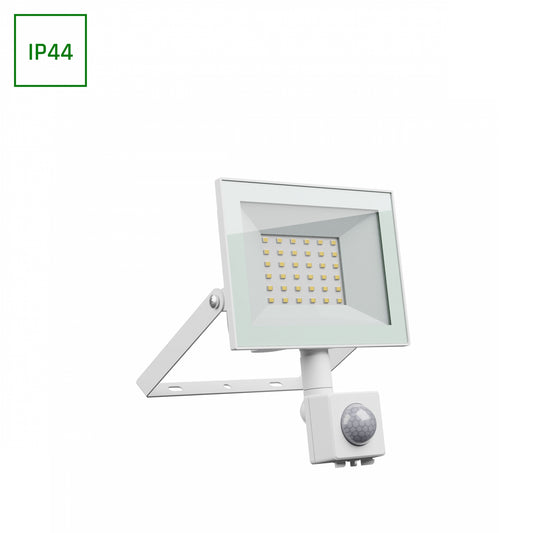 LED NOCTIS LUX 4 Fluter 30W Strahler 2500lm weiss 100° IP44 Kaltweiss 6000K mit Bewegungssensor