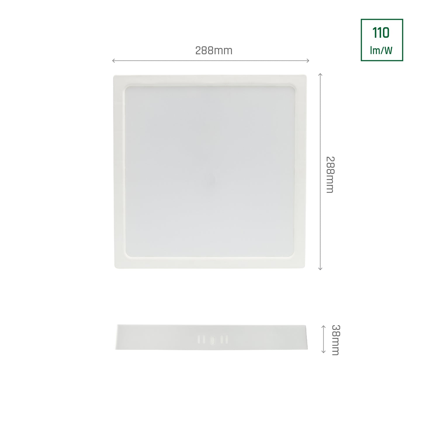 LED Panel Algine 24W eckig weiss 2650lm Deckenleuchte IP20 Neutralweiss 4000K