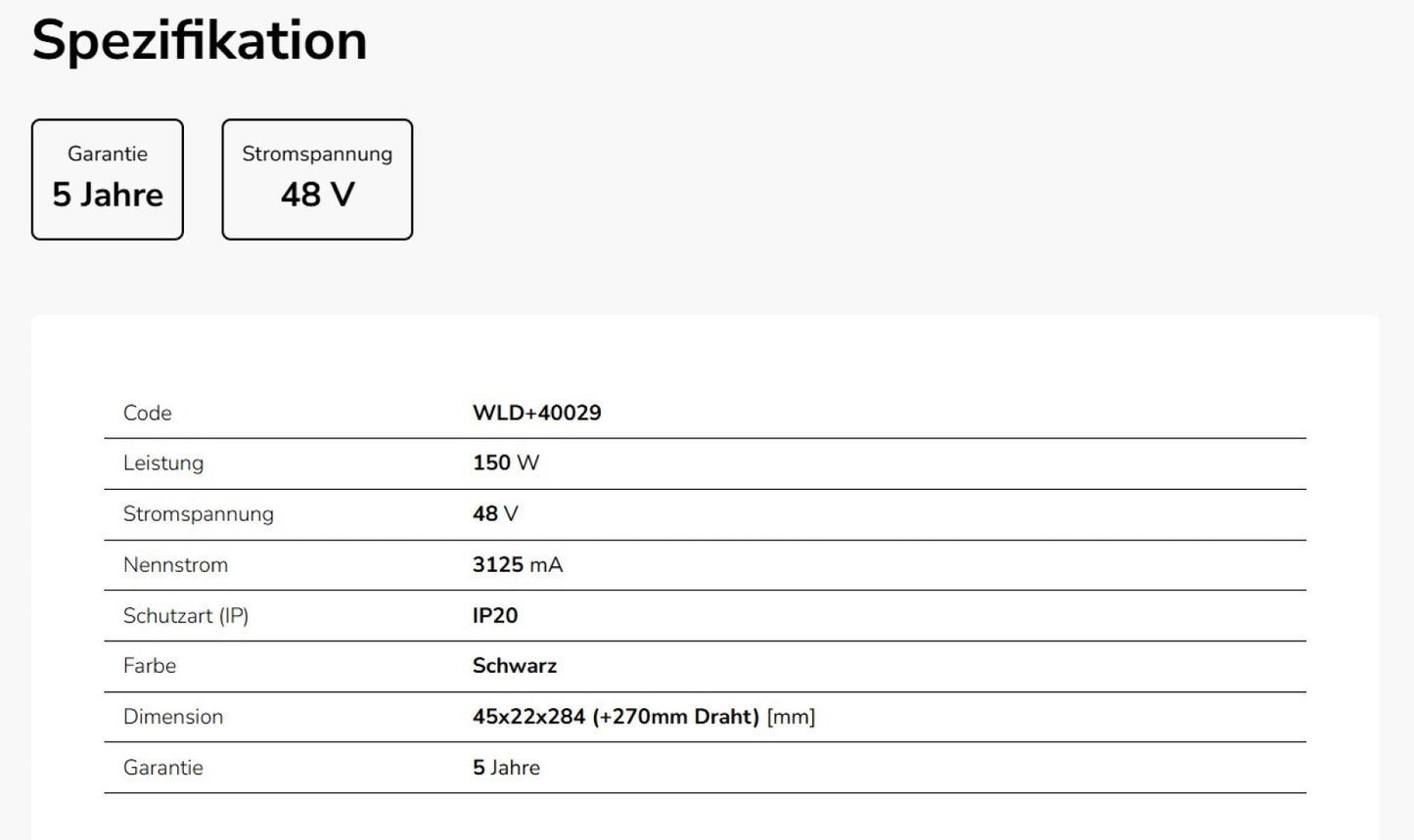 LED SYSTEM Shift 48V Schienensystem 150W Interner Treiber IP20 Schwarz