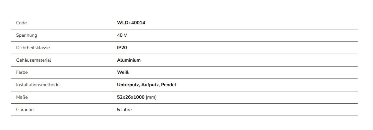 LED SYSTEM Shift 48V Schienensystem Stromschiene 100 cm Aufbau 1m Einbau IP20 weiss