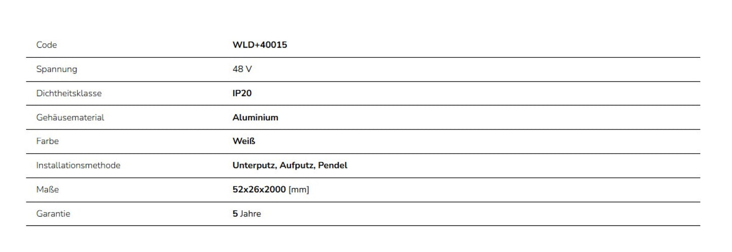 LED SYSTEM Shift 48V Schienensystem Stromschiene 200cm Aufbau 2m Einbau IP20 weiss