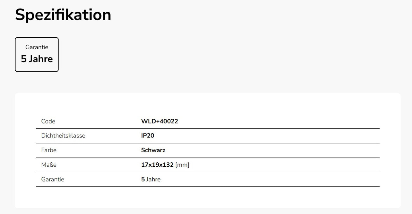 LED SYSTEM SHIFT Elektrischer Verbinder gerade für 48V Schienensystem IP20 Schwarz