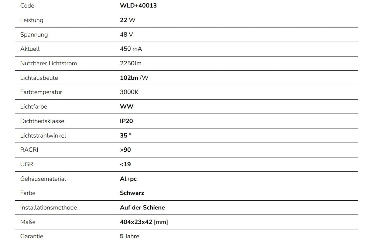 LED SYSTEM Shift GRID L 22W 48V Schienensystem 35° Stromschienenstrahler 2250lm schwarz Warmweiss 3000K