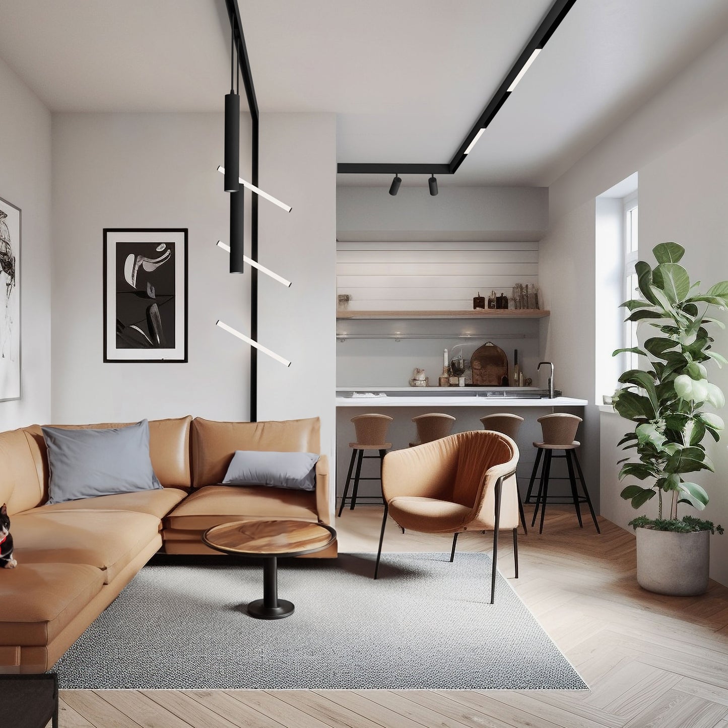 LED SYSTEM Shift Line M 17W 48V Schienensystem 100° Stromschienenstrahler 1800lm schwarz Warmweiss 3000K