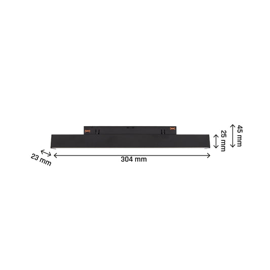 LINE S LED Stromschienenstrahler 48V 15W CCT DALI Dimmbar Schwarz