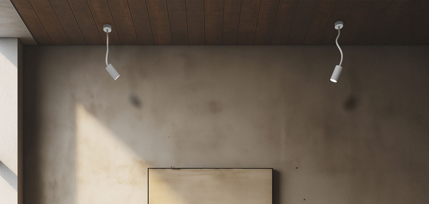 LED Wandleuchte SQUALLA VARIOSA FLEXI SWITCH GU10 mit Schalter rund schwarz max. 10W