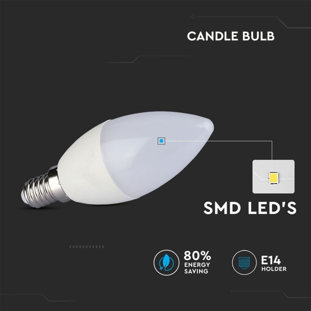 LED E14 C37 Kerzenform 4W=30W 320lm 200° 230V Kaltweiss 6400K