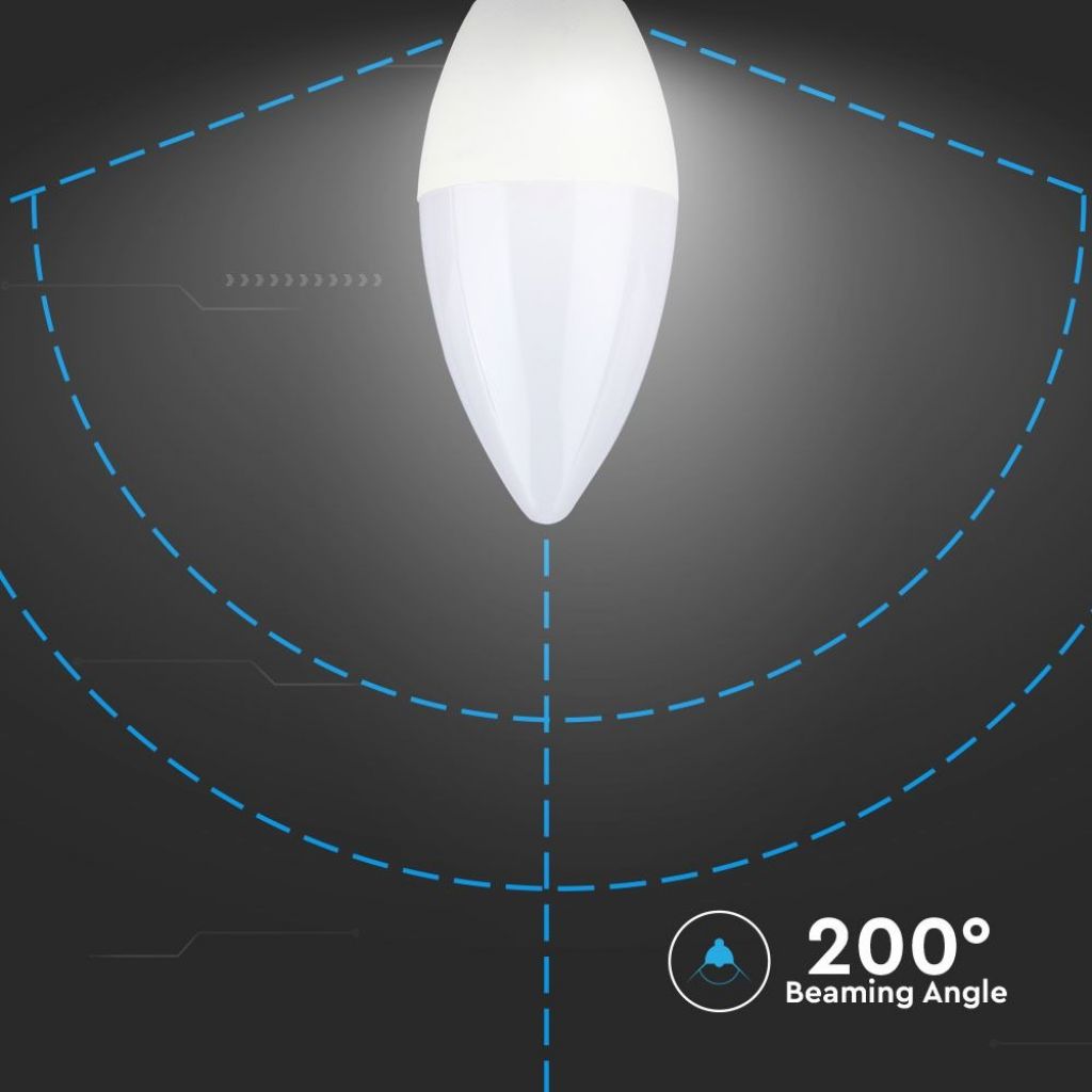 LED E14 C37 Kerzenform 4W=30W 320lm 200° 230V Kaltweiss 6400K