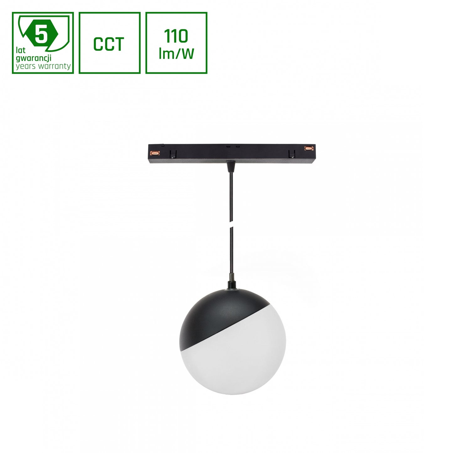 GLOBE P LED Stromschienenstrahler 48V 5W CCT Schwarz