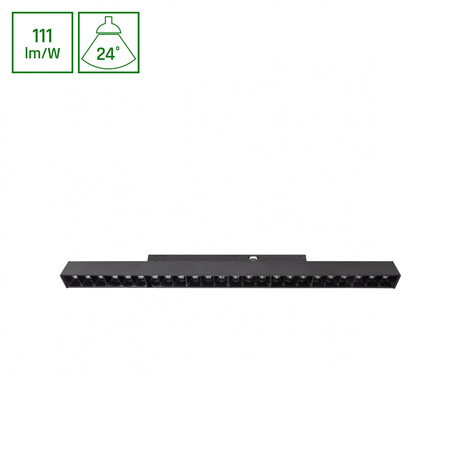 BASIC GRID M LED Stromschienenstrahler 48V 18W 24° Neutralweiß Schwarz blendfrei