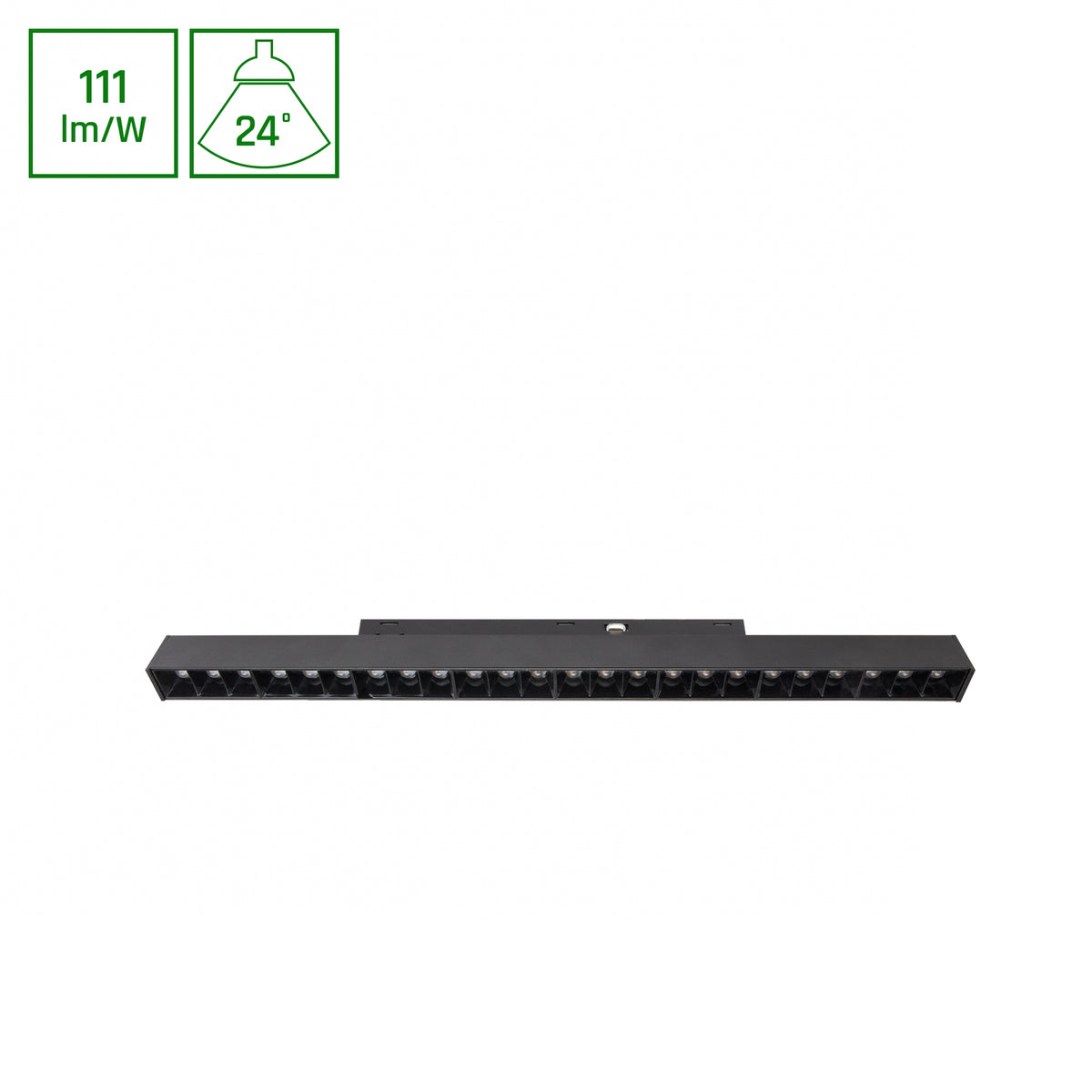 BASIC GRID M LED Stromschienenstrahler 48V 18W 24° Neutralweiß Schwarz blendfrei