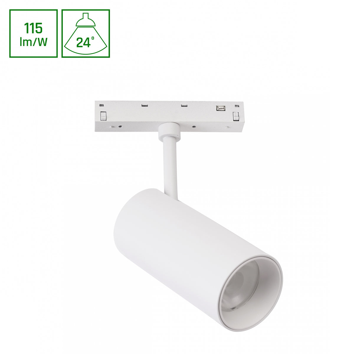 BASIC SPOT L LED Stromschienenstrahler 48V 20W 24° Neutralweiß Weiß