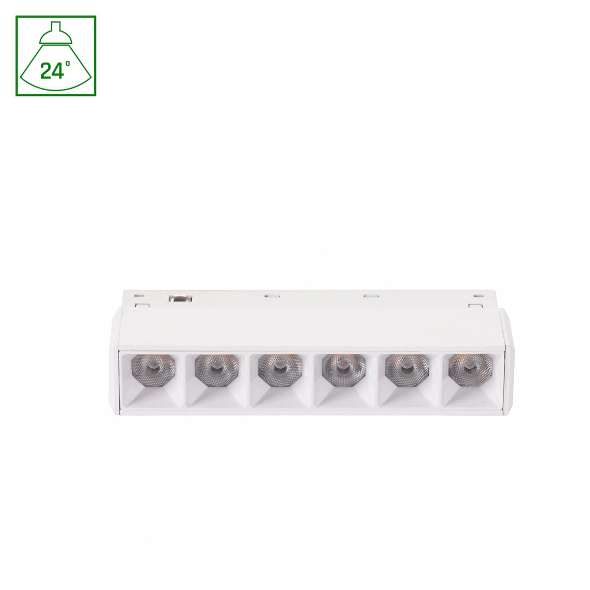 BASIC GRID XS LED Stromschienenstrahler 48V 6W 24° Warmweiß Weiß blendfrei