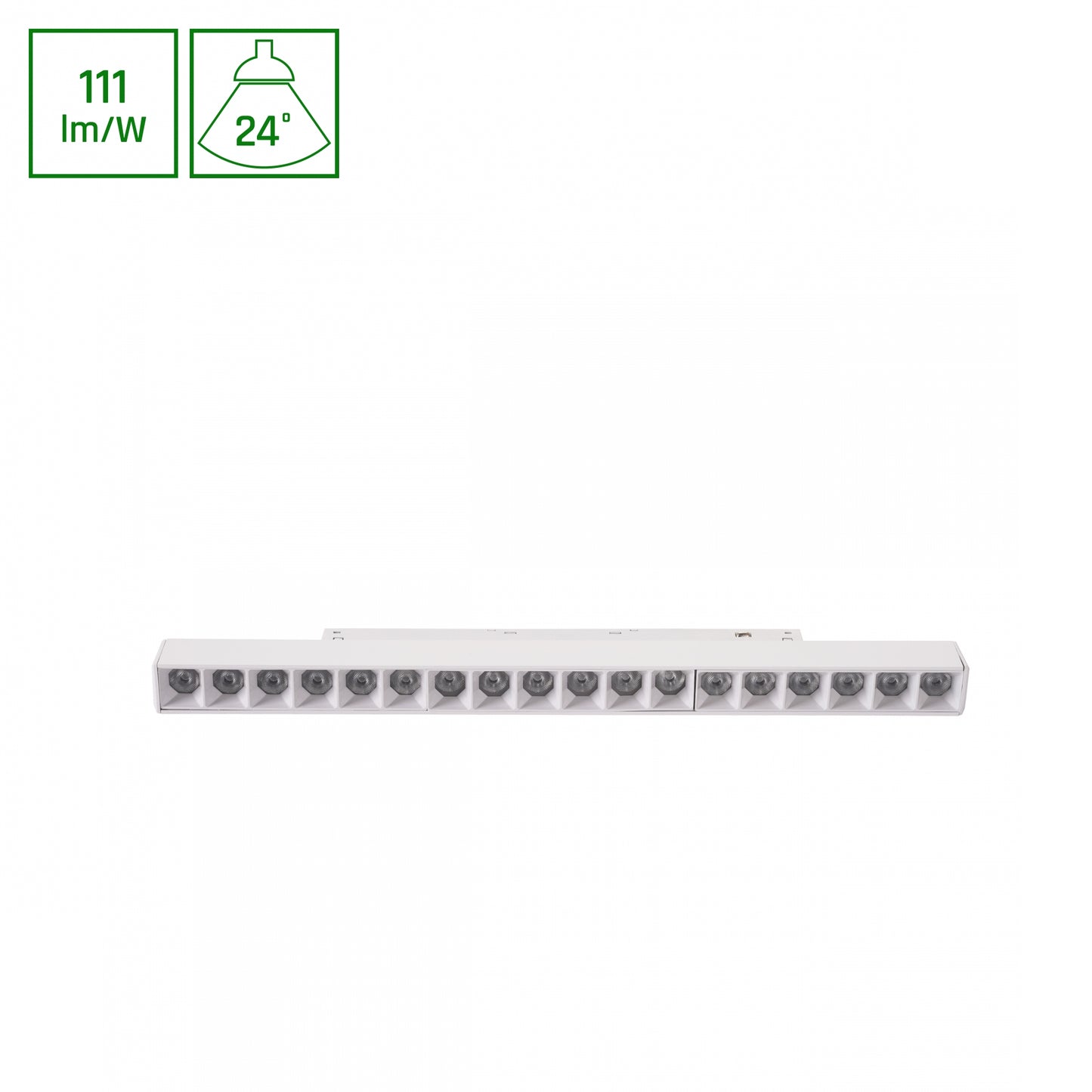 BASIC GRID M LED Stromschienenstrahler 48V 18W 24° Neutralweiß Weiß blendfrei