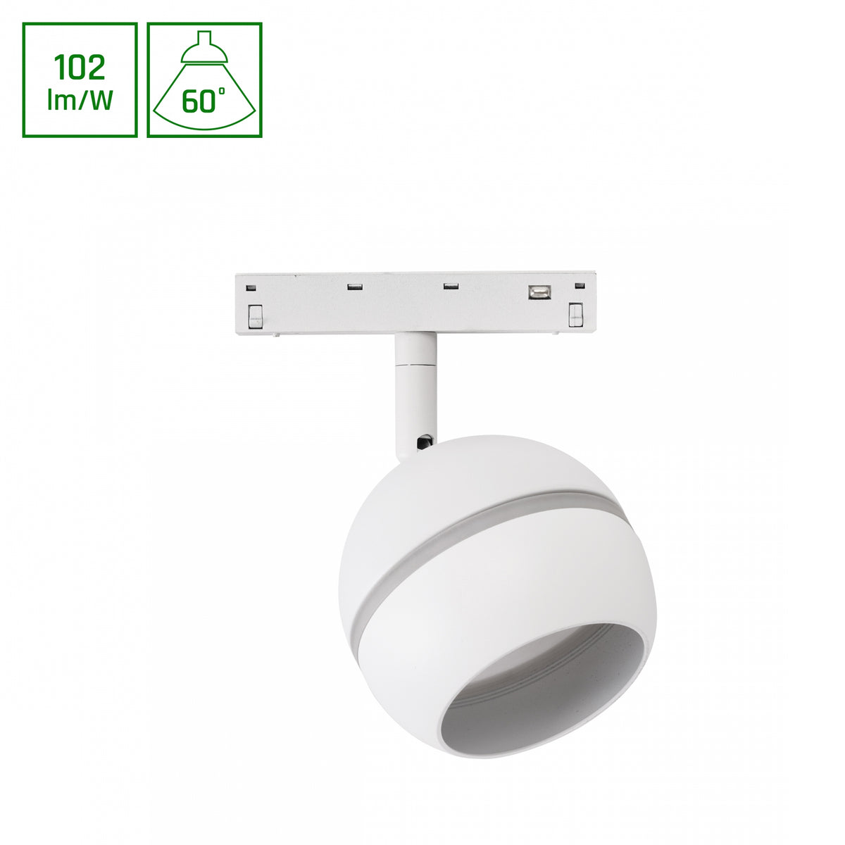 BASIC GLOBE RING LED Stromschienenstrahler 48V 10W 60° Warmweiß Weiß