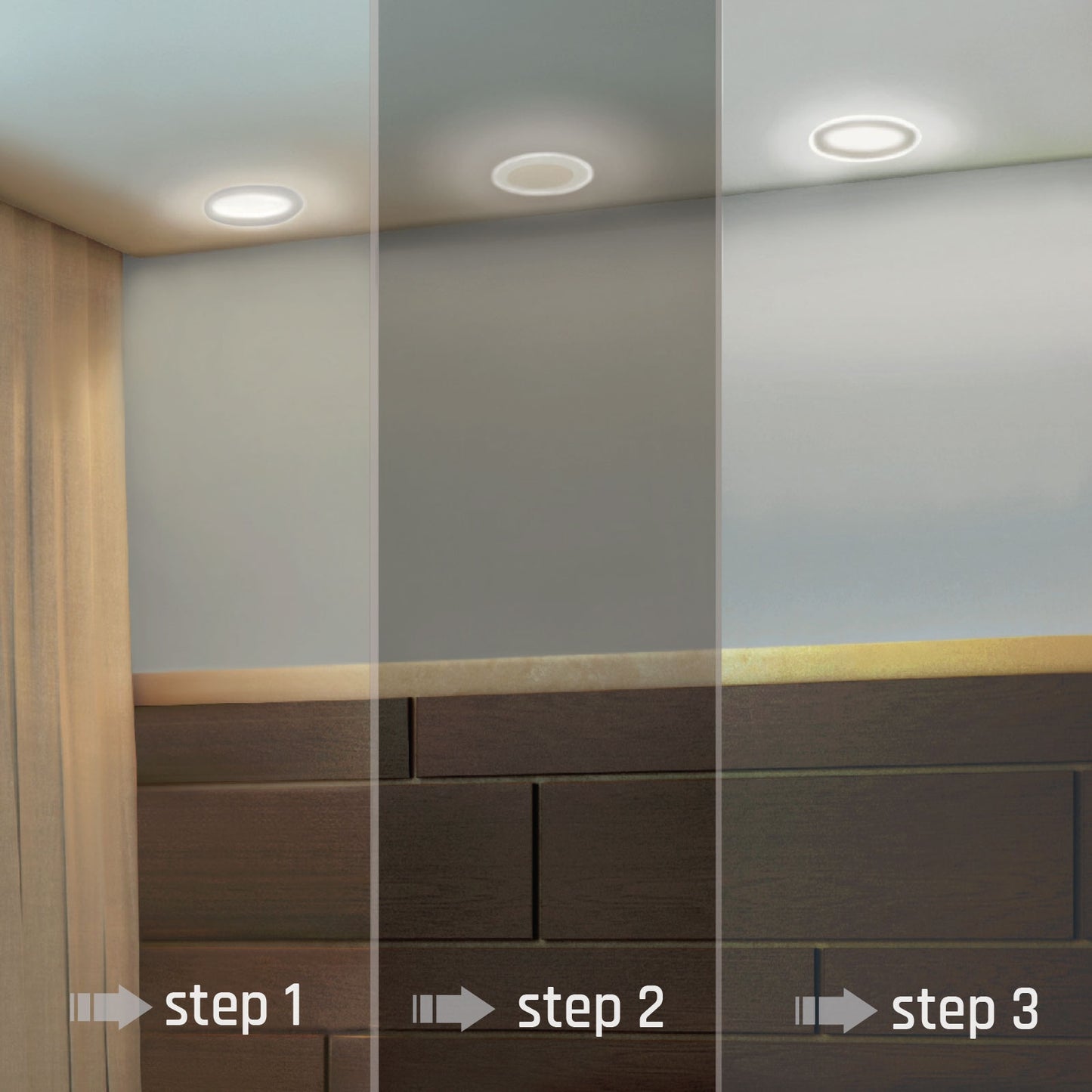 Spectrum LED FIALE 3 STEPS Einbauleuchte 120° IP20 5,5W weiß 660lm 3 Stufen Neutral 4000K