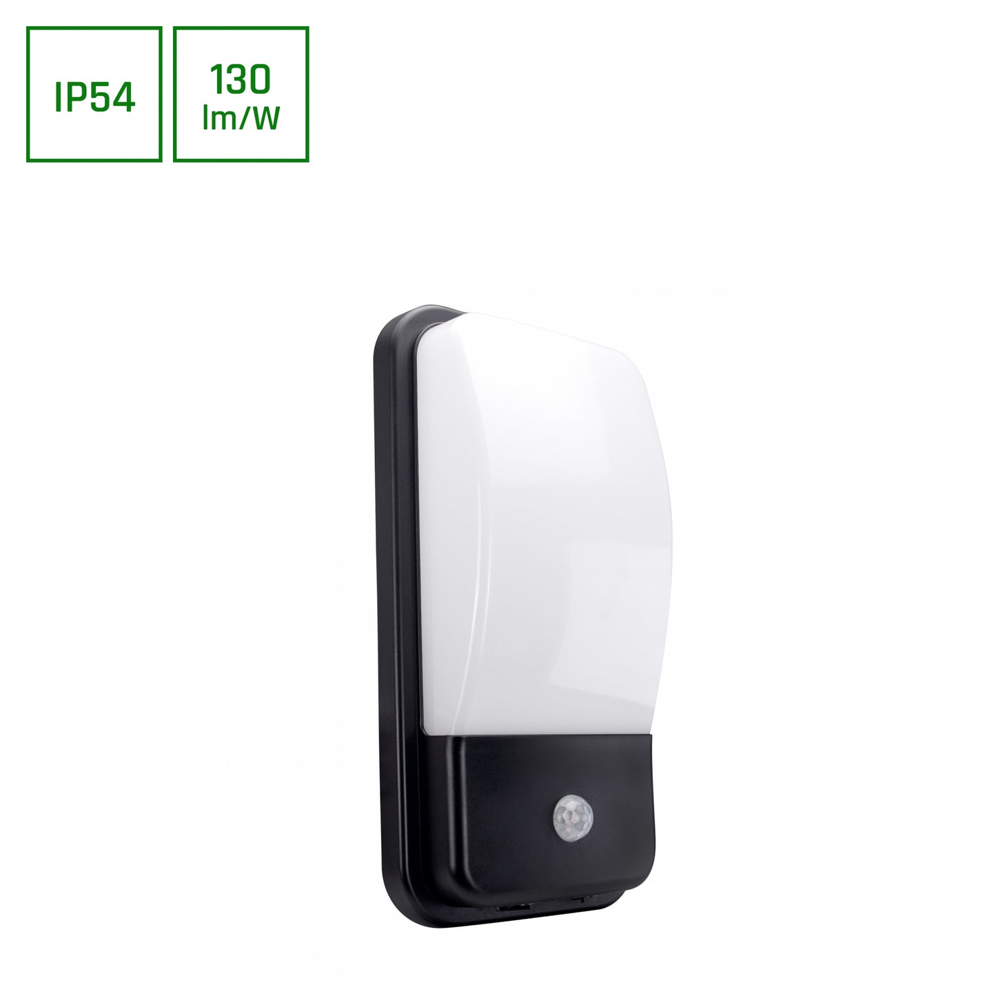 Spectrum LED ENIGO LED PIR 20W Wandleuchte 180° außenleuchte 2600lm schwarz IP54 mit sensor Neutralweiß 4000K