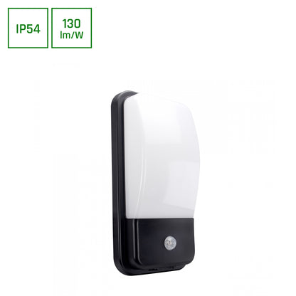 Spectrum LED ENIGO LED PIR 20W Wandleuchte 180° außenleuchte 2600lm schwarz IP54 mit sensor Neutralweiß 4000K