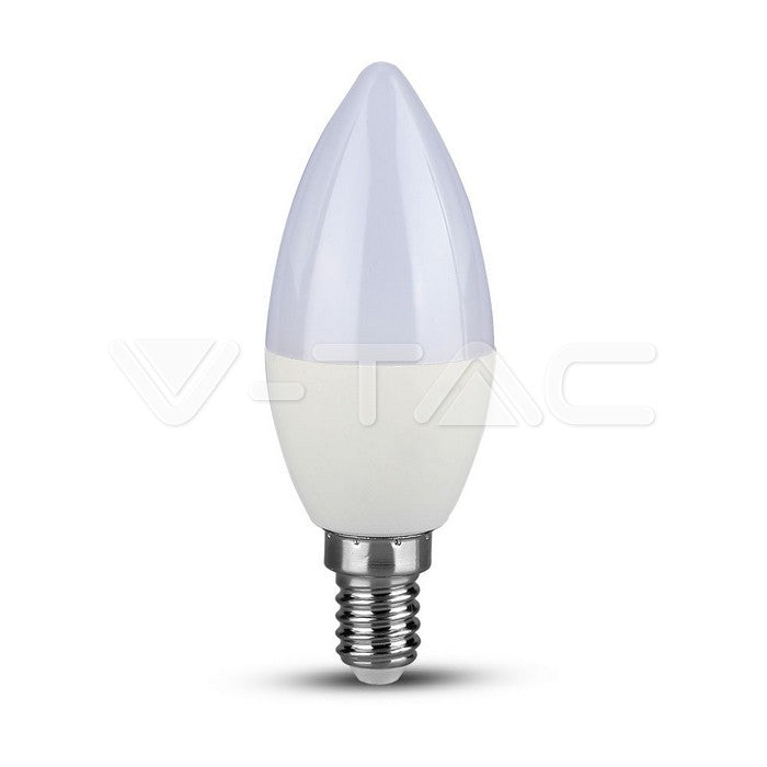 V-TAC LED E14 C37 Kerzenform 7W = 45W 600lm 200° 230V Warmweiß 3000K