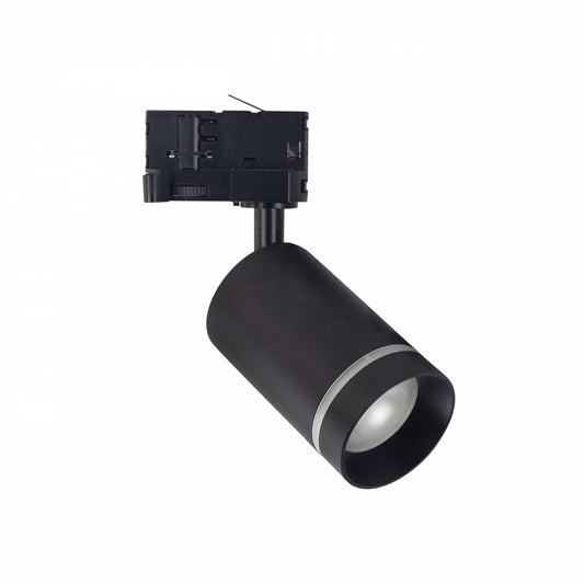 Spectrum LED 3-phase track spotlight MADARA ALTRO RING GU10 pivoting IP20 black max. 8W round