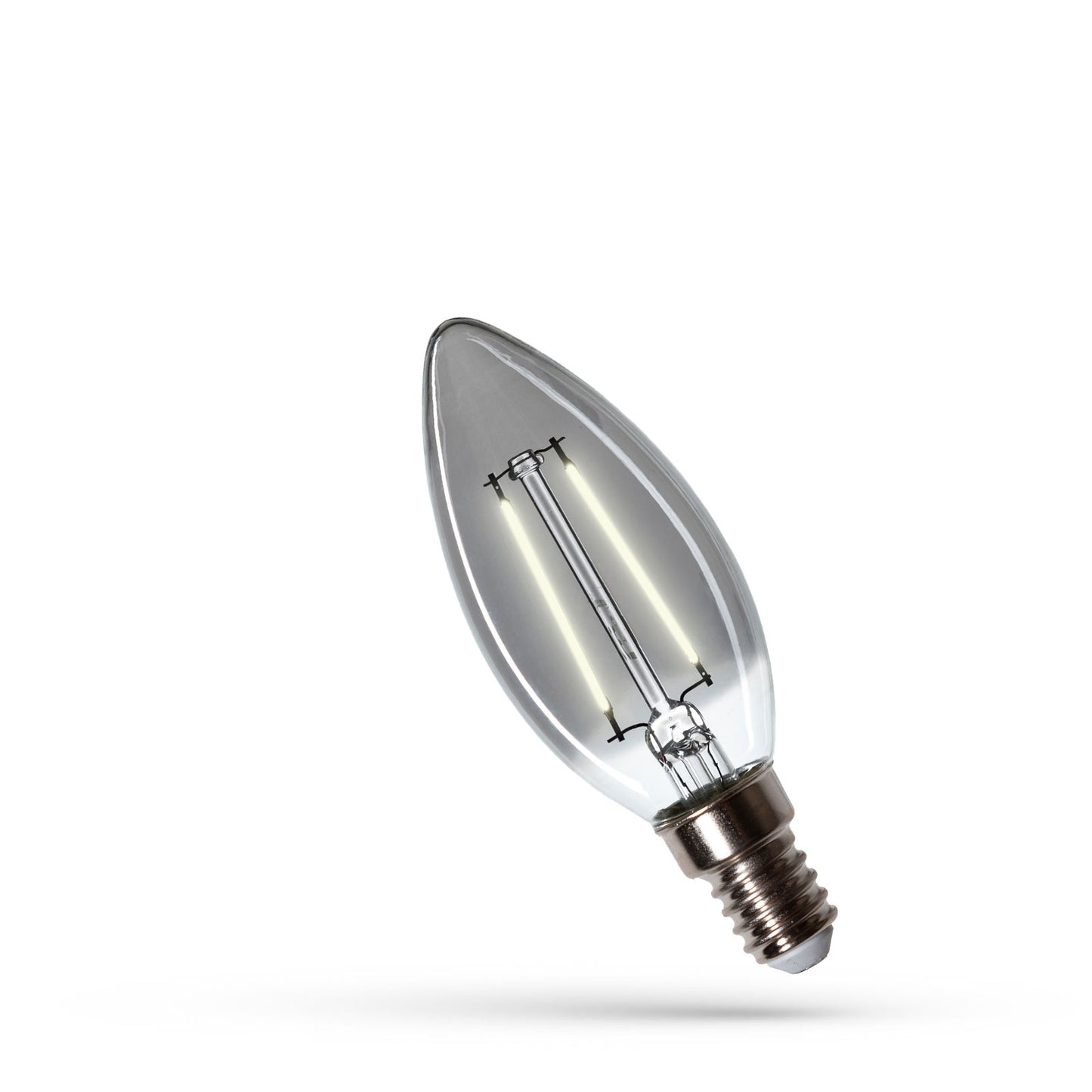 Spectrum LED E14 C35 Kerze 2,5W = 16W 150lm Modernshine Klar Rauchglas Neutralweiß 4000K