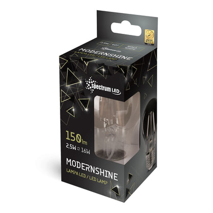 Spectrum LED E27 A60 Retro 2,5W =16 Watt 150lm Modernshine 300° Rauchglas Neutralweiß 4000K