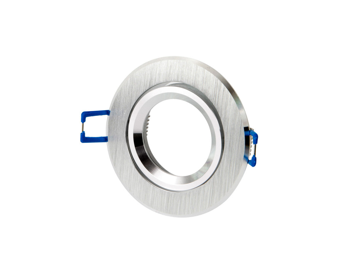LED-line recessed spotlight round spot swiveling IP20 downlight max. 35W silver brushed