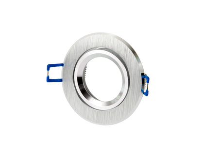 LED-line recessed spotlight round spot swiveling IP20 downlight max. 35W silver brushed