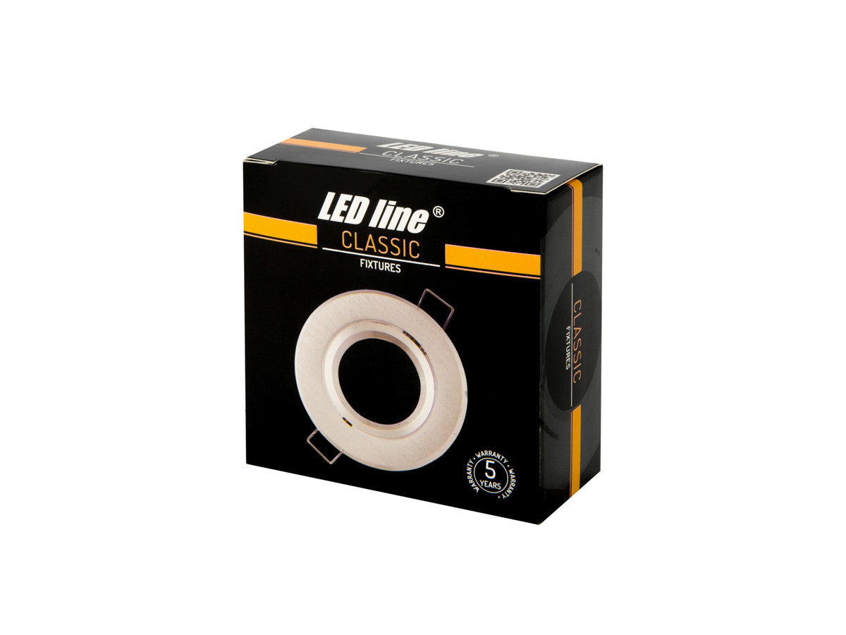 LED-line recessed spotlight round spot swiveling IP20 downlight max. 35W silver brushed