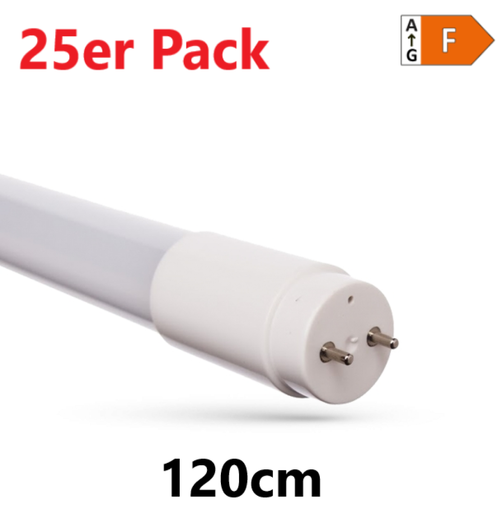 25er Pack LED 120cm Röhre G13 NANO-KUNSTSTOFF T8 Leuchtstoffröhre 18,5W 1880lm Kaltweiss 6000K