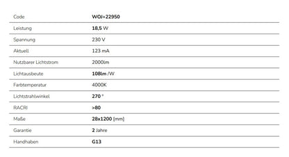 25er Pack LED 120cm Röhre G13 NANO-KUNSTSTOFF T8 Leuchtstoffröhre 18,5W 2000lm Neutralweiss 4000K