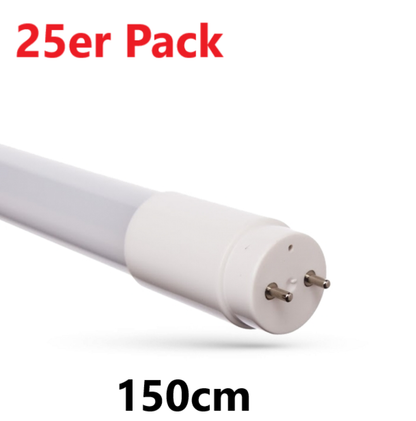 25er Pack LED 150cm Röhre G13 NANO-KUNSTSTOFF T8 Leuchtstoffröhre 22W 2265lm Neutralweiss 4000K