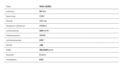 25er Pack LED 150cm Röhre G13 NANO-KUNSTSTOFF T8 Leuchtstoffröhre 22W 2265lm Warmweiss 3000K